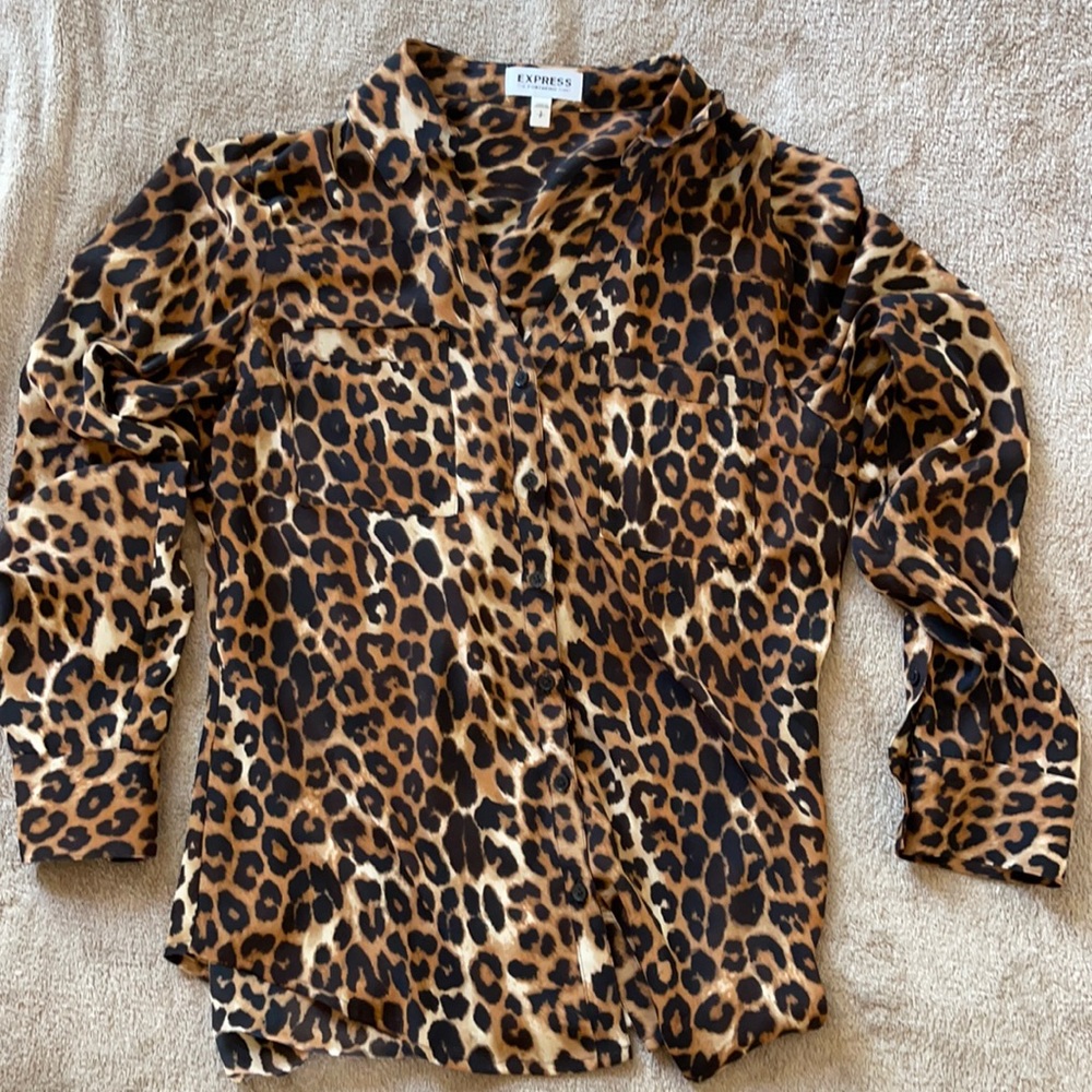 Leopard Dress Shirt - Vintage Express